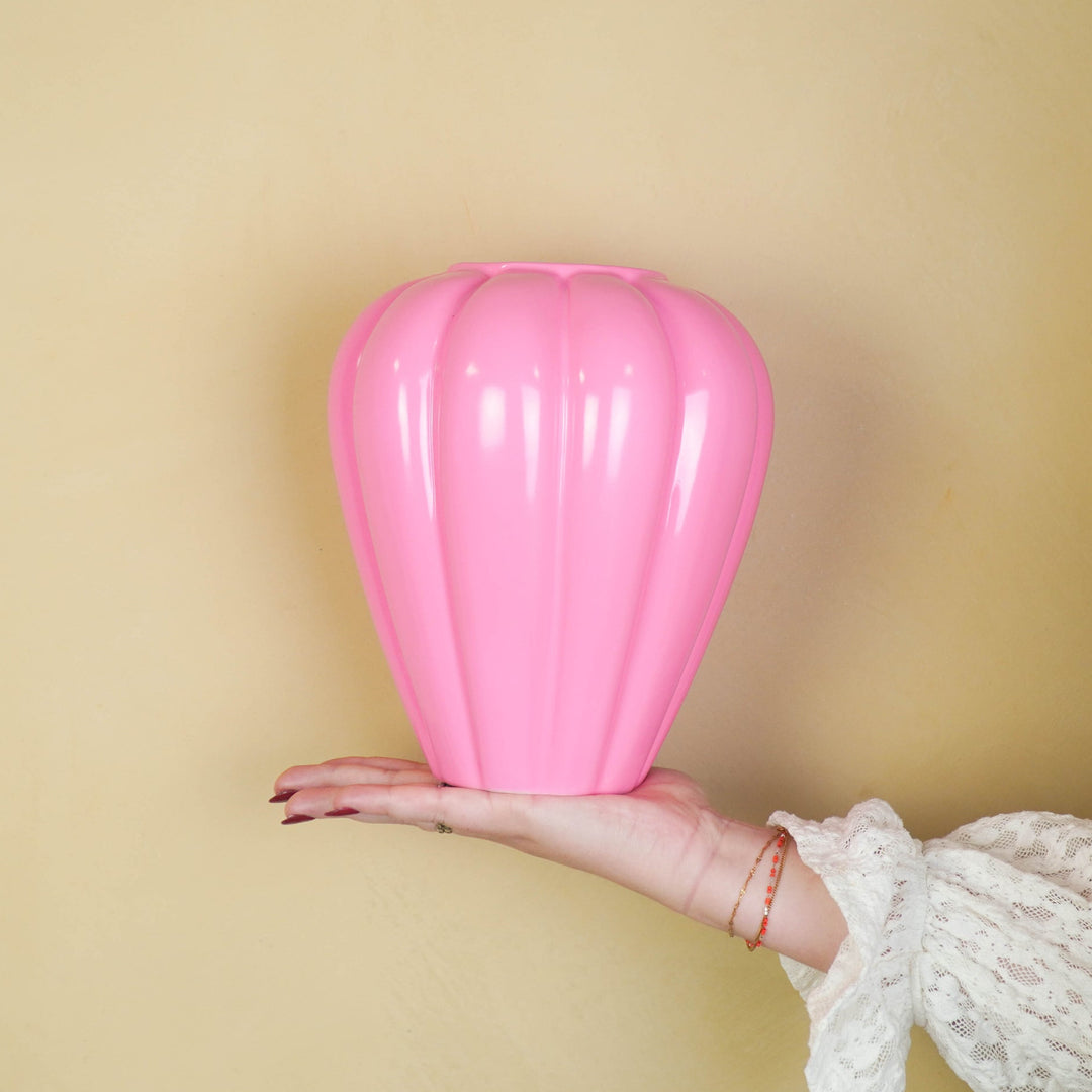 Vase SWIRL - Blumenvase Neon Rosa/Pink