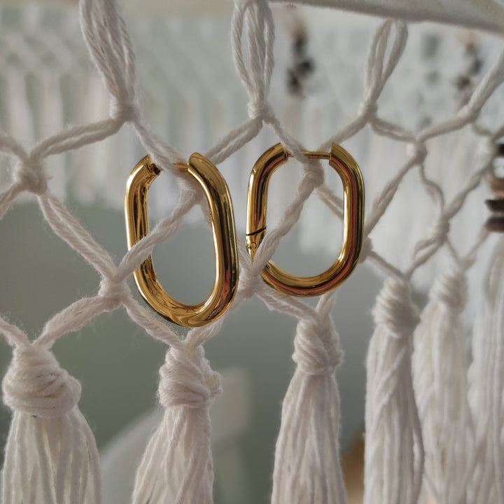 Ohrringe Creolen bold gold (20) oval