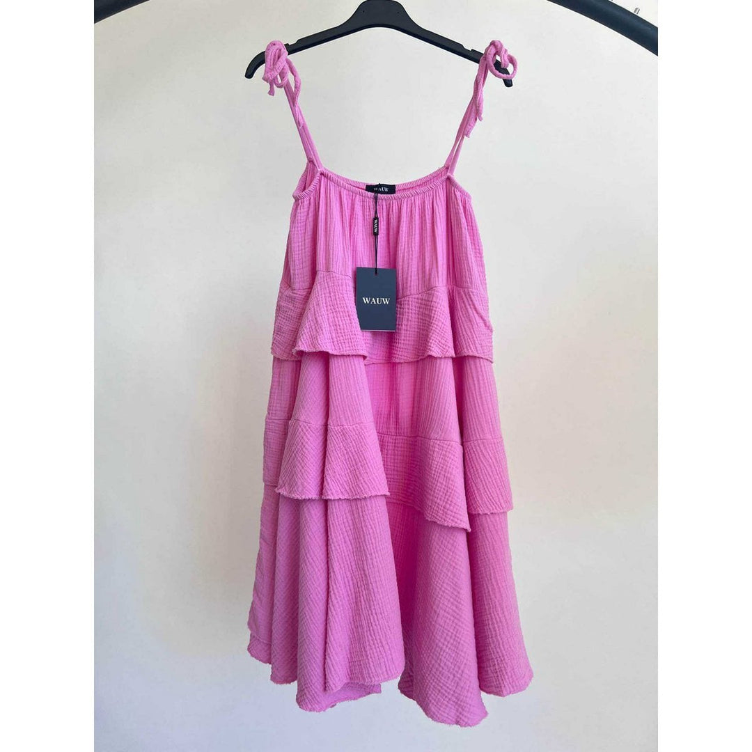 Trägerkleid - Musselin rosa
