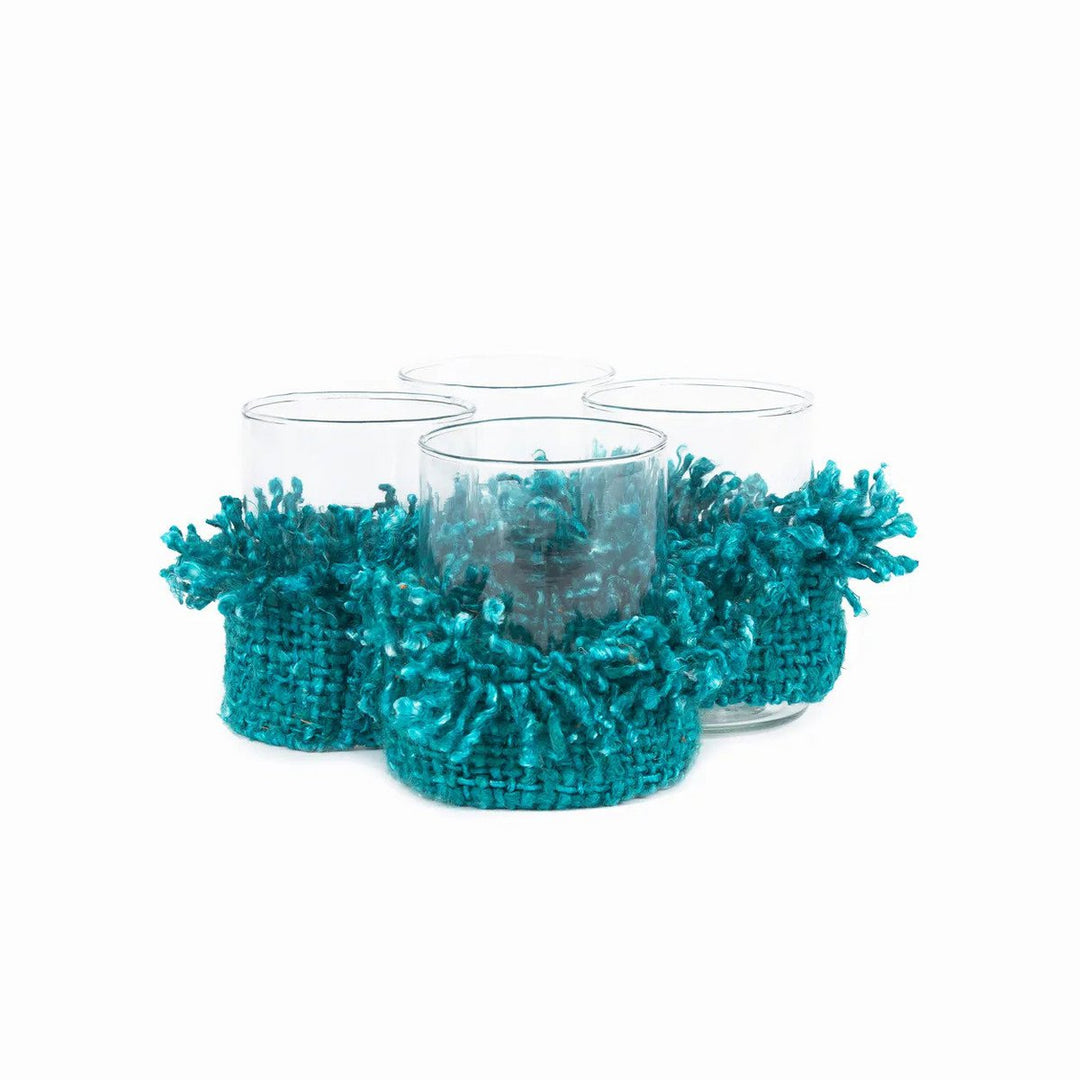 OH MY GEE Kerzenhalter M - Aqua Windlicht