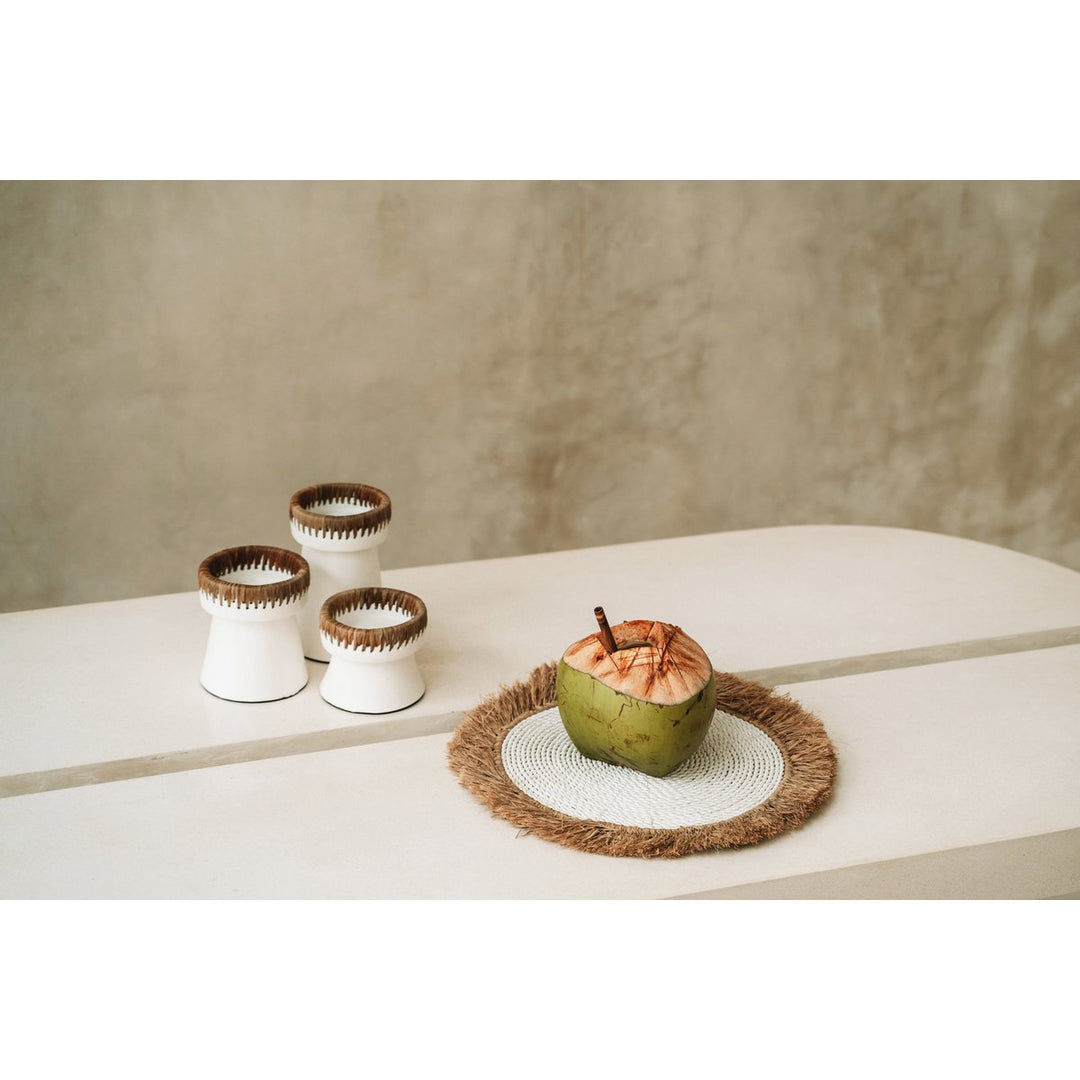 WATERHYACINTH RAFFIA Tischset mit Fransen - Platzset - Wanddeko