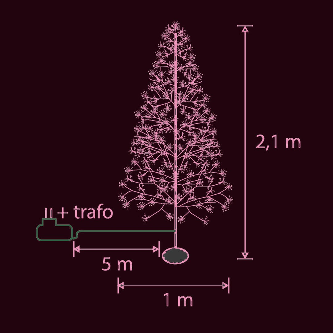 LED Weihnachtsdeko - Lichterbaum für den Außenbereich – H210cm