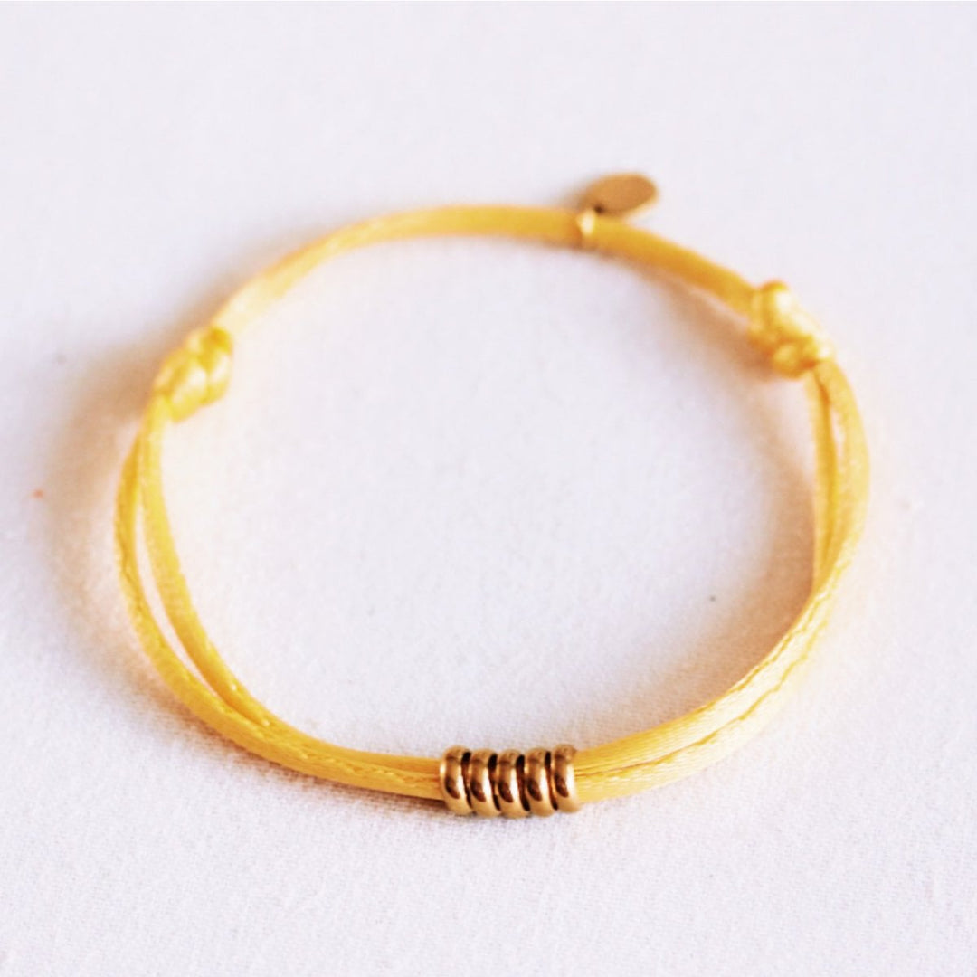 Armband - Satinband RINGS Gold - Gelb