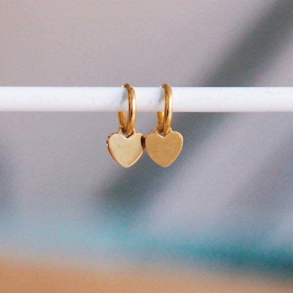 Ohrringe - Mini Creole Gold - Charm HEART