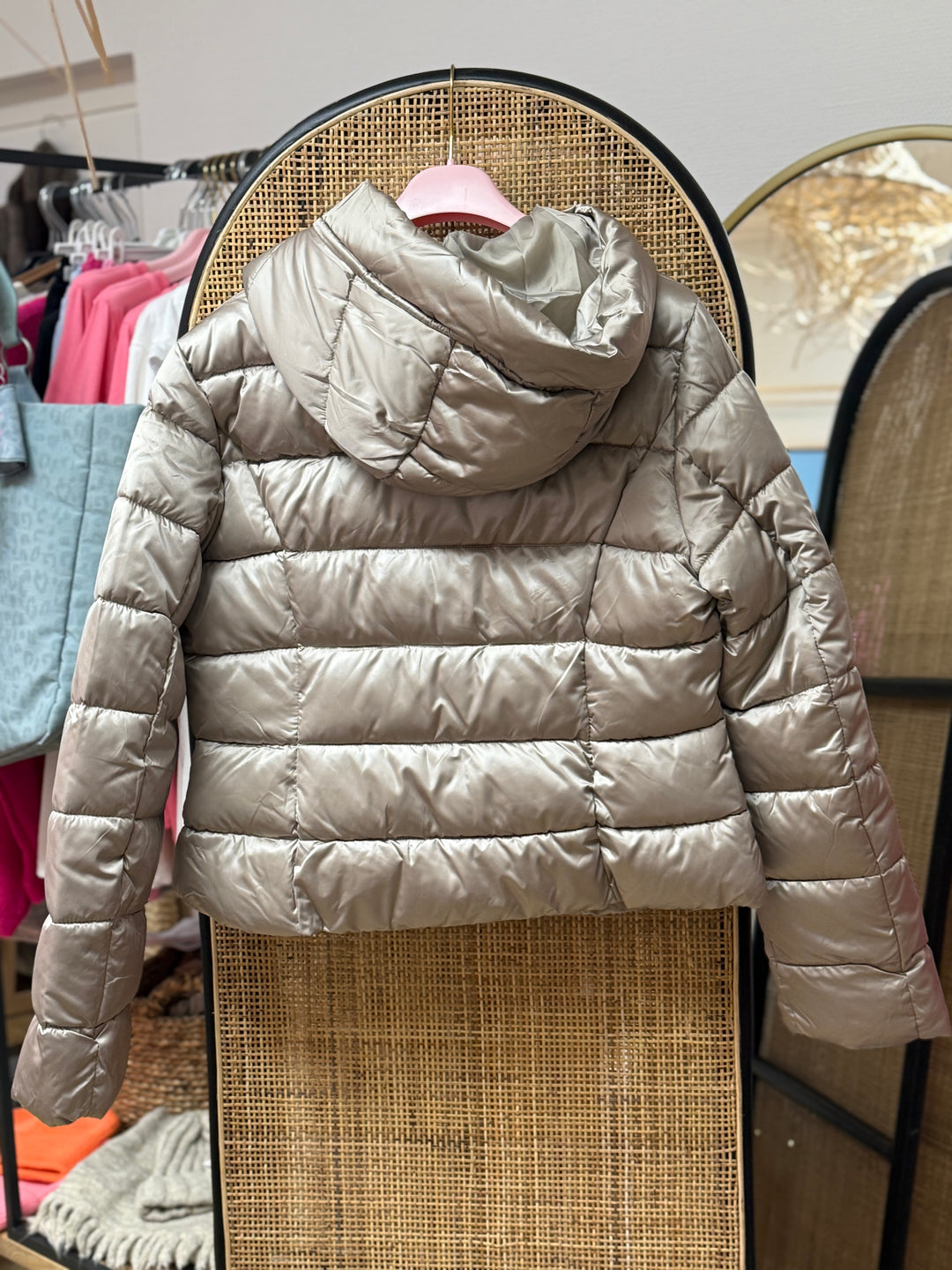 Jacke - Steppjacke - Pufferjacke - kurz, beige - S/M