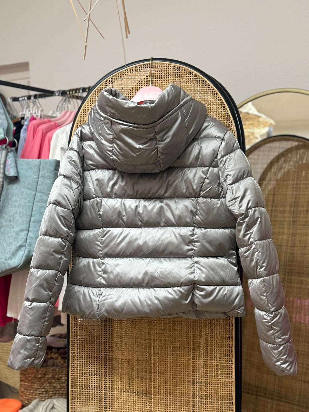 Jacke - Steppjacke - Pufferjacke - kurz, grau - S/M