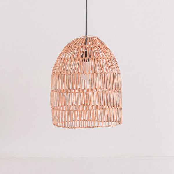 Handgefertigter Lampenschirm MALUKA - Boho Deko Lampe aus Rattan geflochten