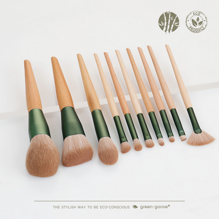 Make-up Pinsel - 10er-Set im Wildleder Etui