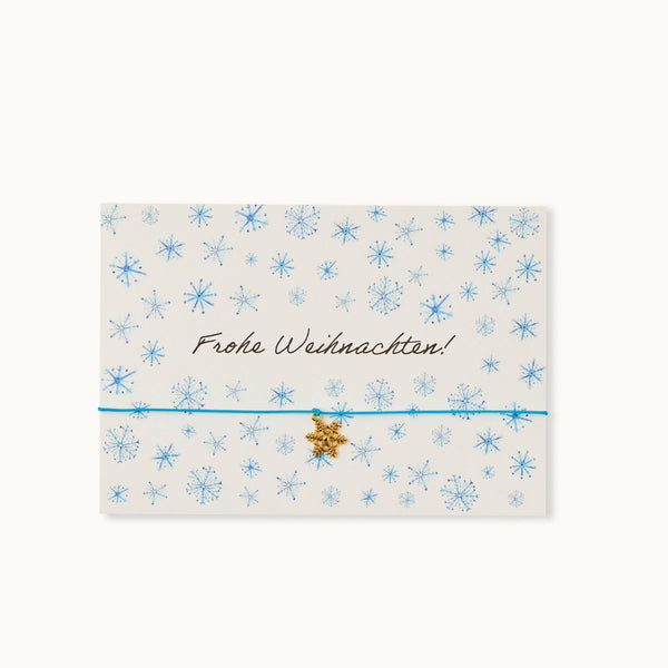 Weihnachtsgrußkarte mit Armband: Frohe Weihnachten! - Schneeflocke