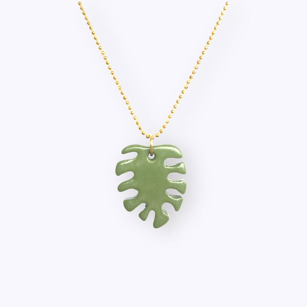 Halskette - Kette Monstera Blatt, vergoldet