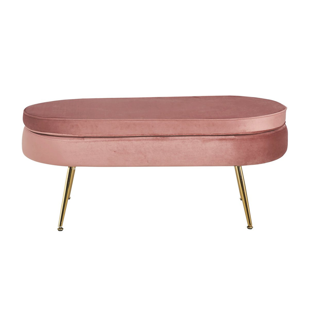 Hocker ARIELLE - Sitzbank - Oval Samt Rose