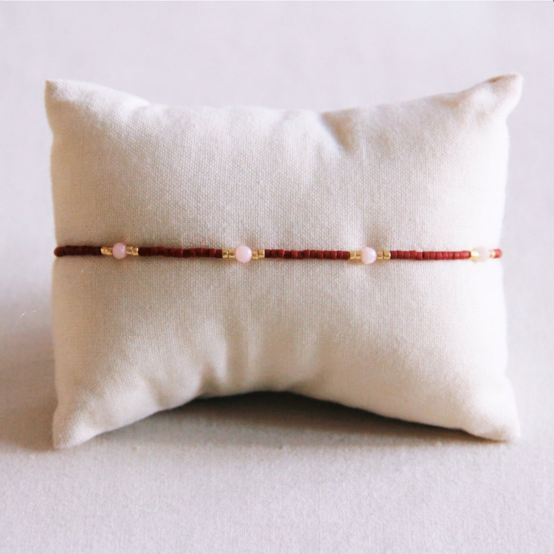 Armband - Miyuki-Perlen - Facetten Braun/Altrosa