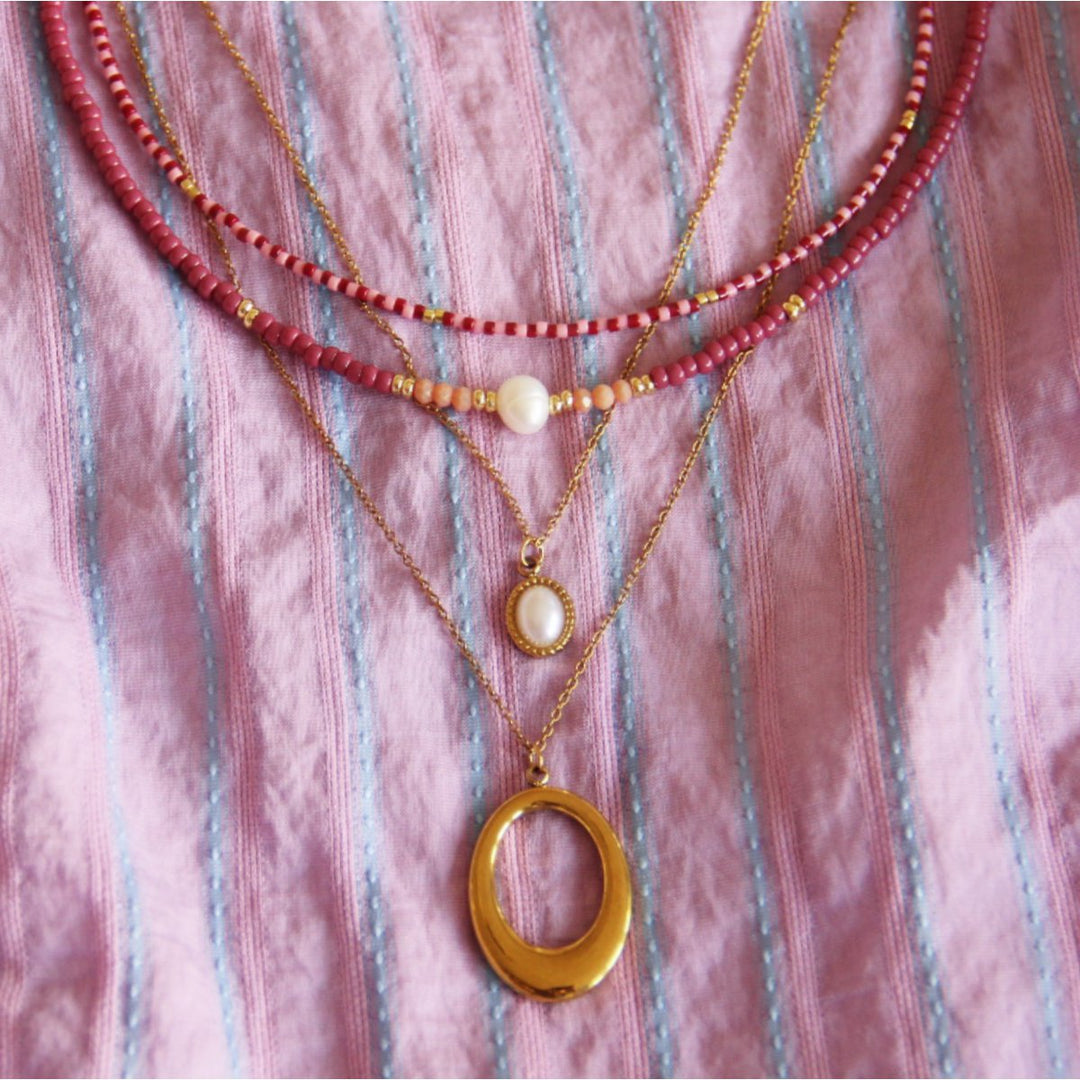 Halskette - Miyuki-Perlen - Sunkissed Cherry