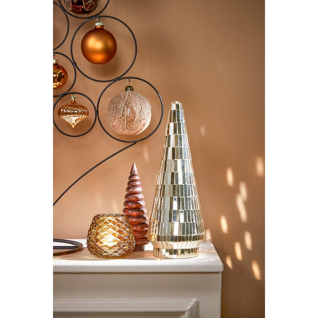Deko Weihnachtsbaum "Disco" – Glas – Gold – H33cm