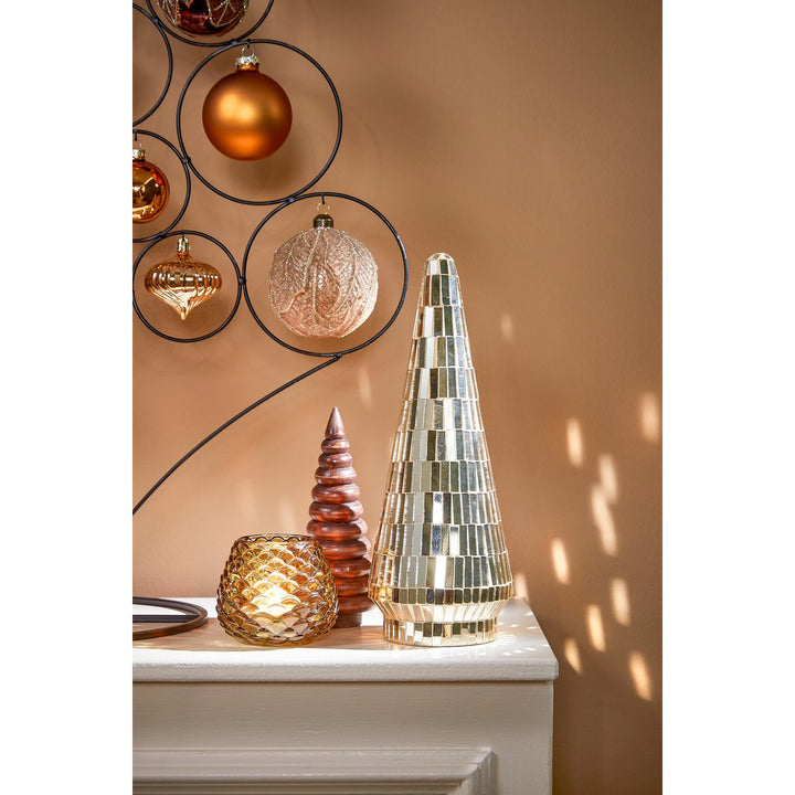 Deko Weihnachtsbaum "Disco" – Glas – Gold – H33cm