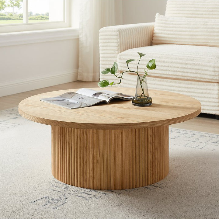 Couchtisch ARCO - Runder Tisch mit Säulenfuß