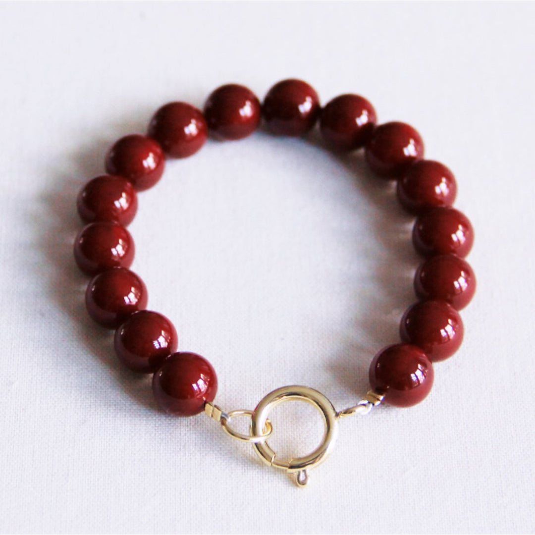 Armband - Perlenkette XL - Burgund