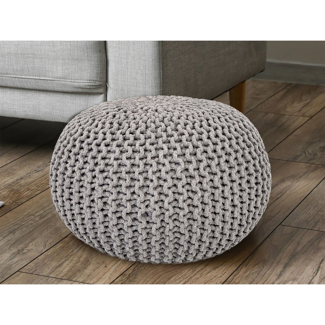 Sitzhocker - Dekohocker - Sitzpouf - Grobstrick Bodenkissen - Fußhocker - Ø55cm - div. Farben