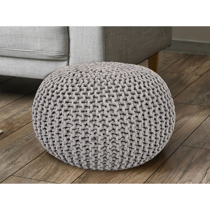 Sitzhocker - Dekohocker - Sitzpouf - Grobstrick Bodenkissen - Fußhocker - Ø55cm - div. Farben