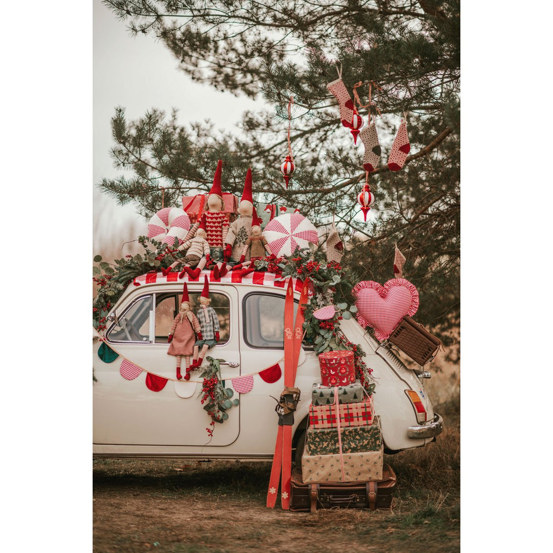 CANDY Patchwork-Kissen / Rot kariert