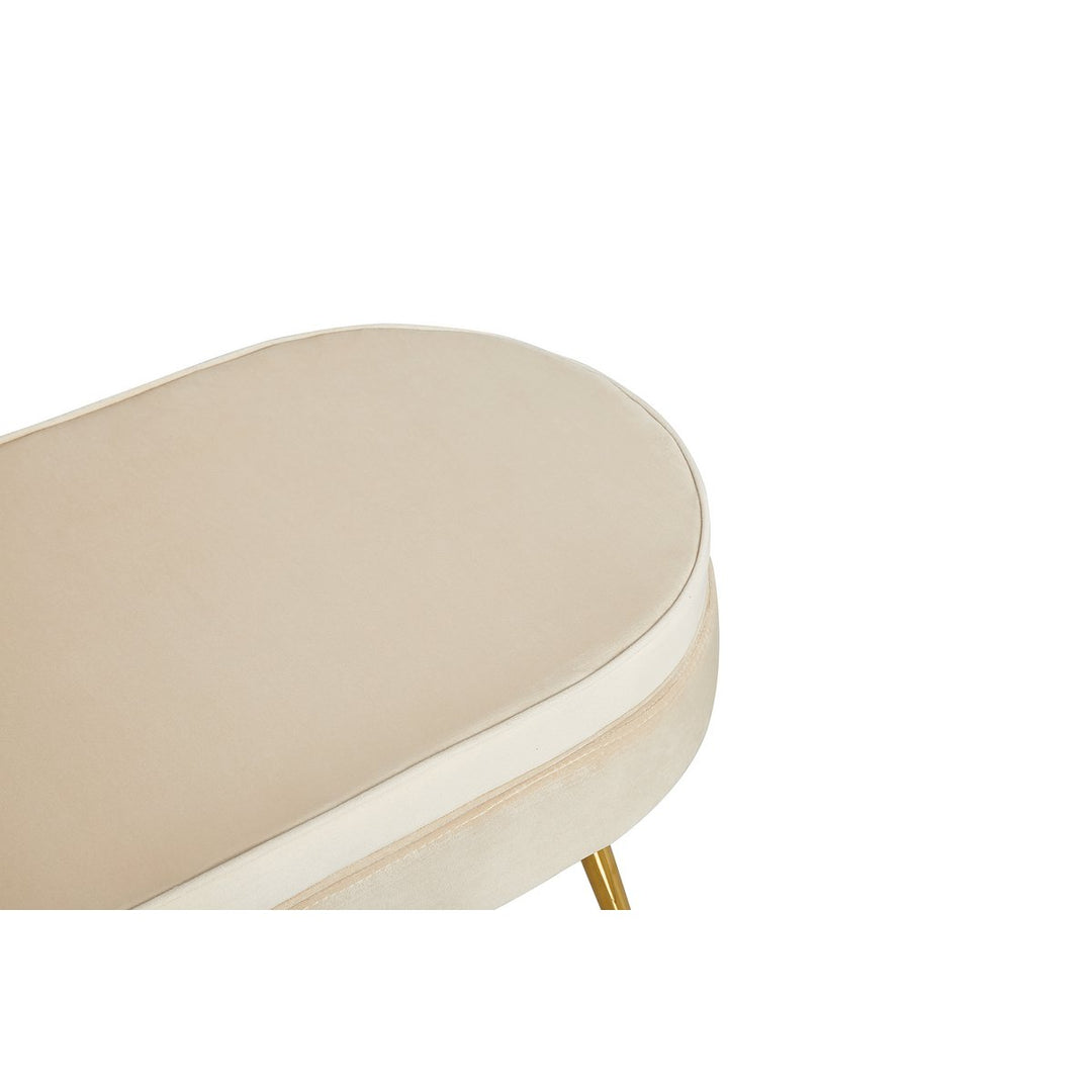 Hocker ARIELLE - Sitzbank - Oval Samt Beige