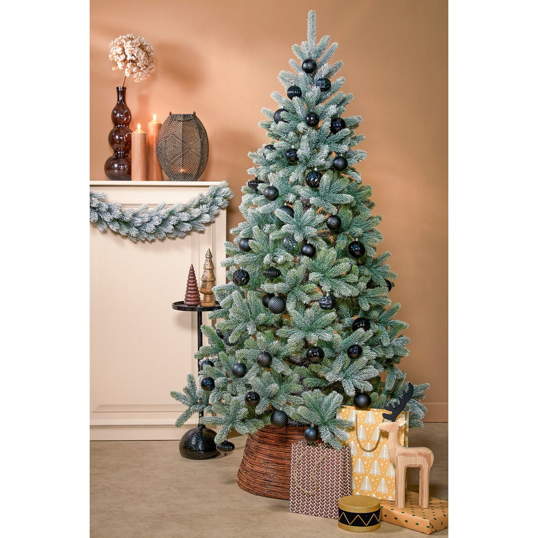 Weihnachtskugeln Set – 60 Stück – Ø7 cm – Kunststoff – Schwarz