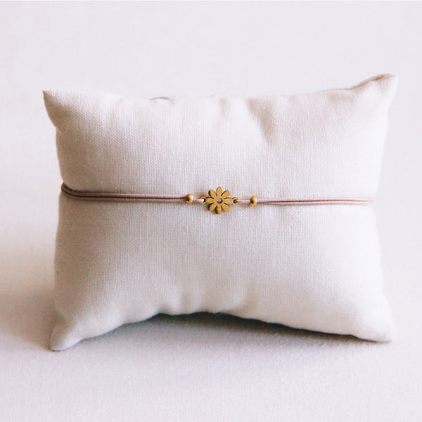 Armband - Charm Gold MINI FLOWER - Taupe