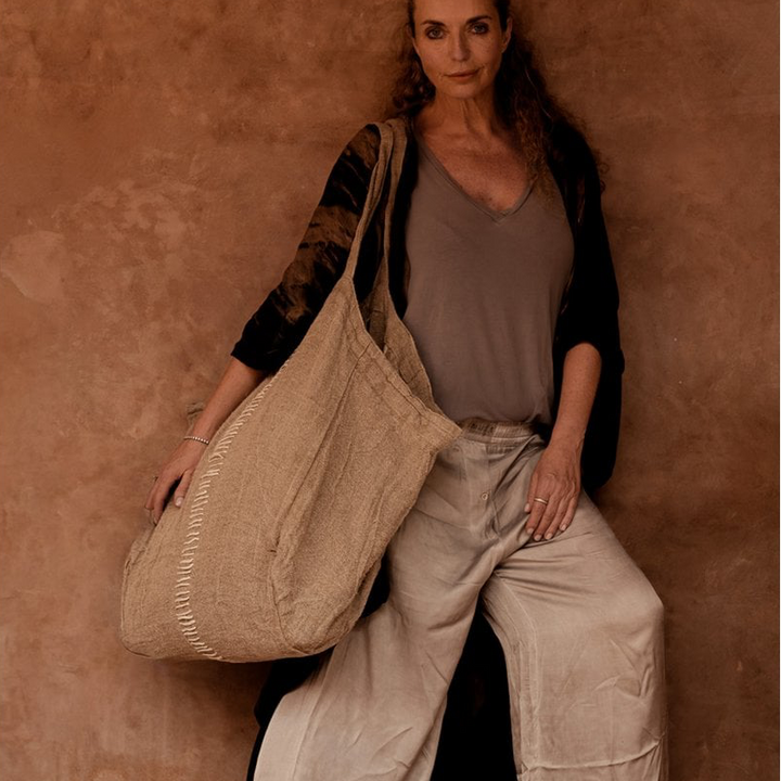 TOTE-ALLY Tasche - Shopper - große Schultertasche aus Leinen