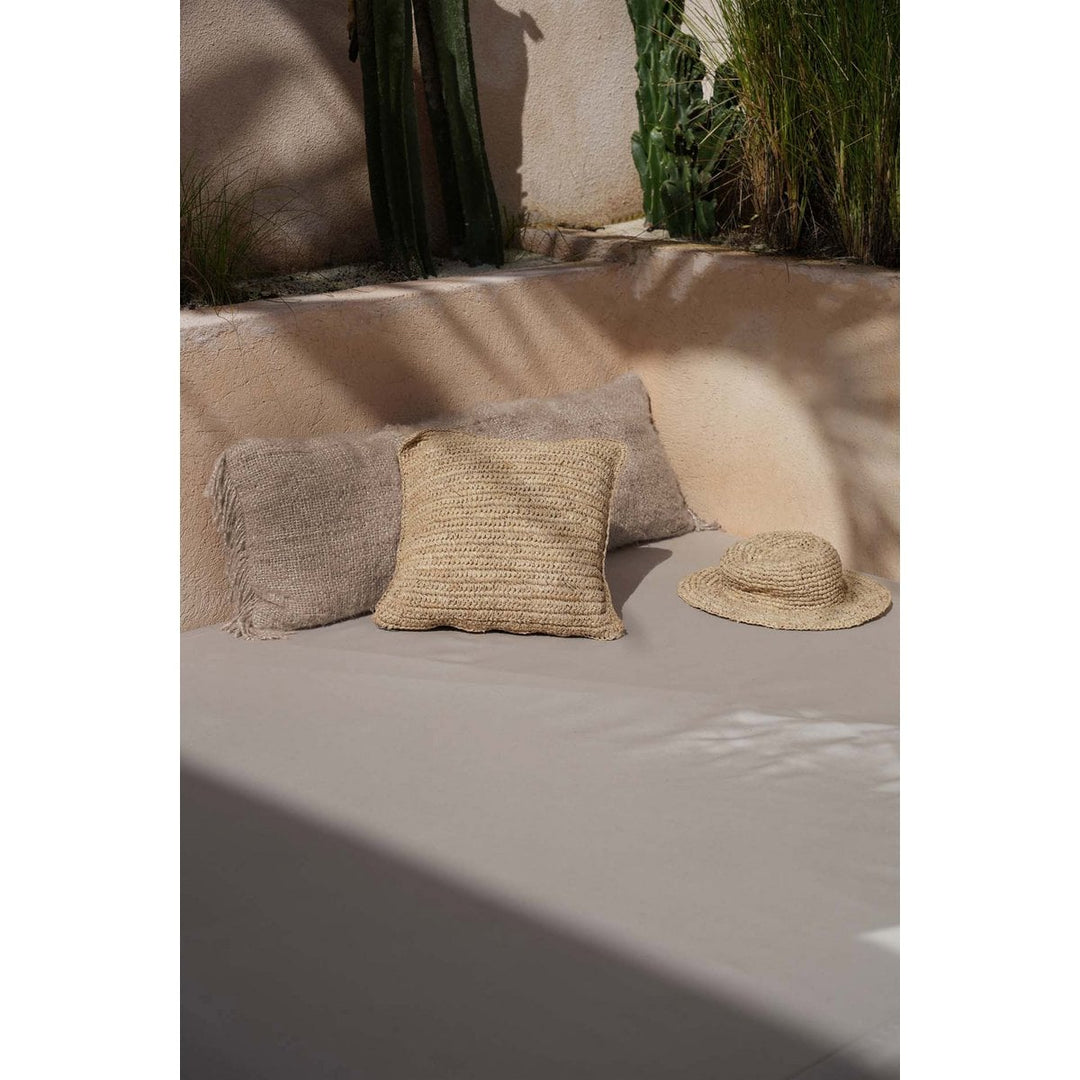 RAFFIA FLORES Kissenbezug - Bast Natur 40x40