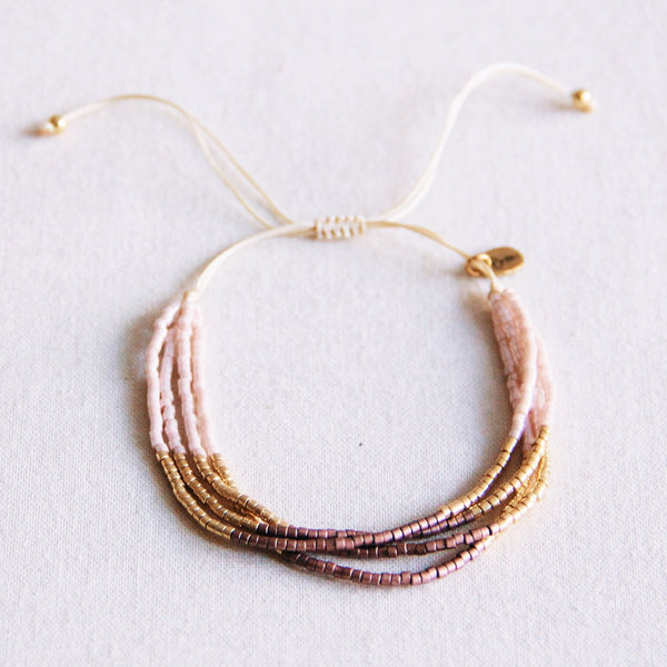 Armband - Miyuki - Colorblock Nude/Taupe/Gold
