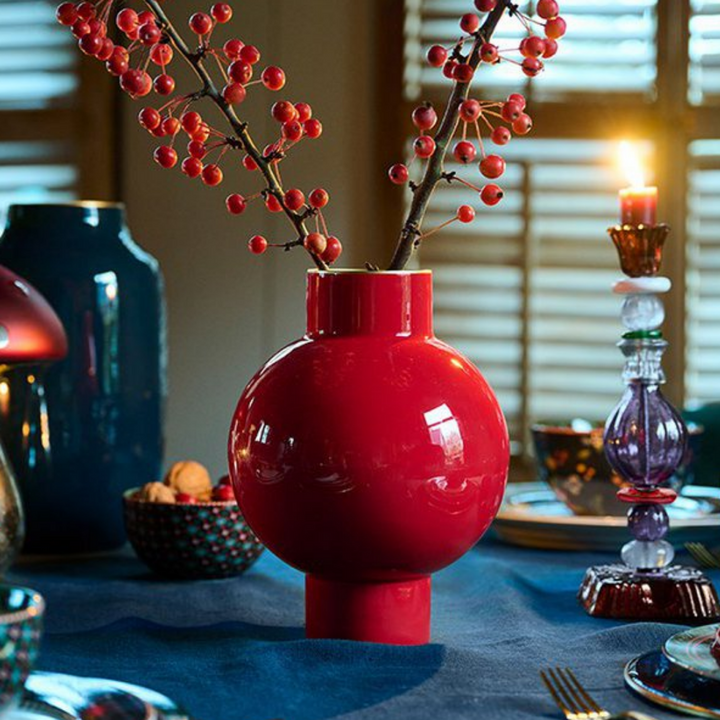 Vase Metal small RED 24cm