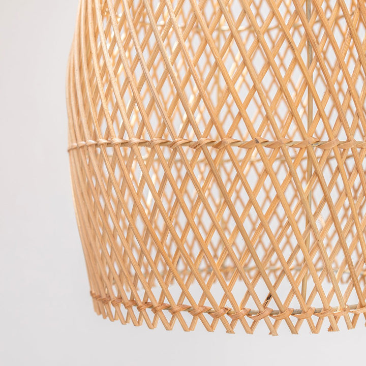Hängelampe TABUNG aus Rattan – Handgewebter Boho-Lampenschirm