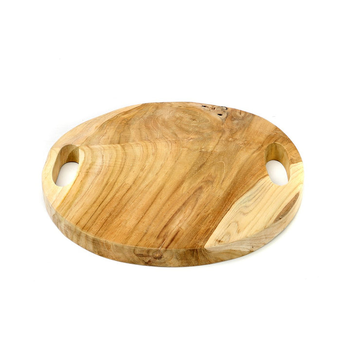 TEAK ROOT Tablett - Dekobrett - Servierplatte mit Griffen M