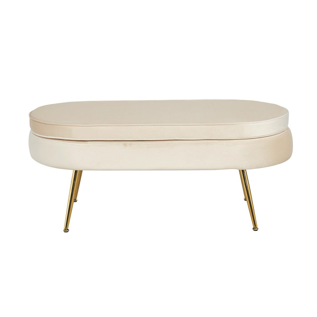 Hocker ARIELLE - Sitzbank - Oval Samt Beige