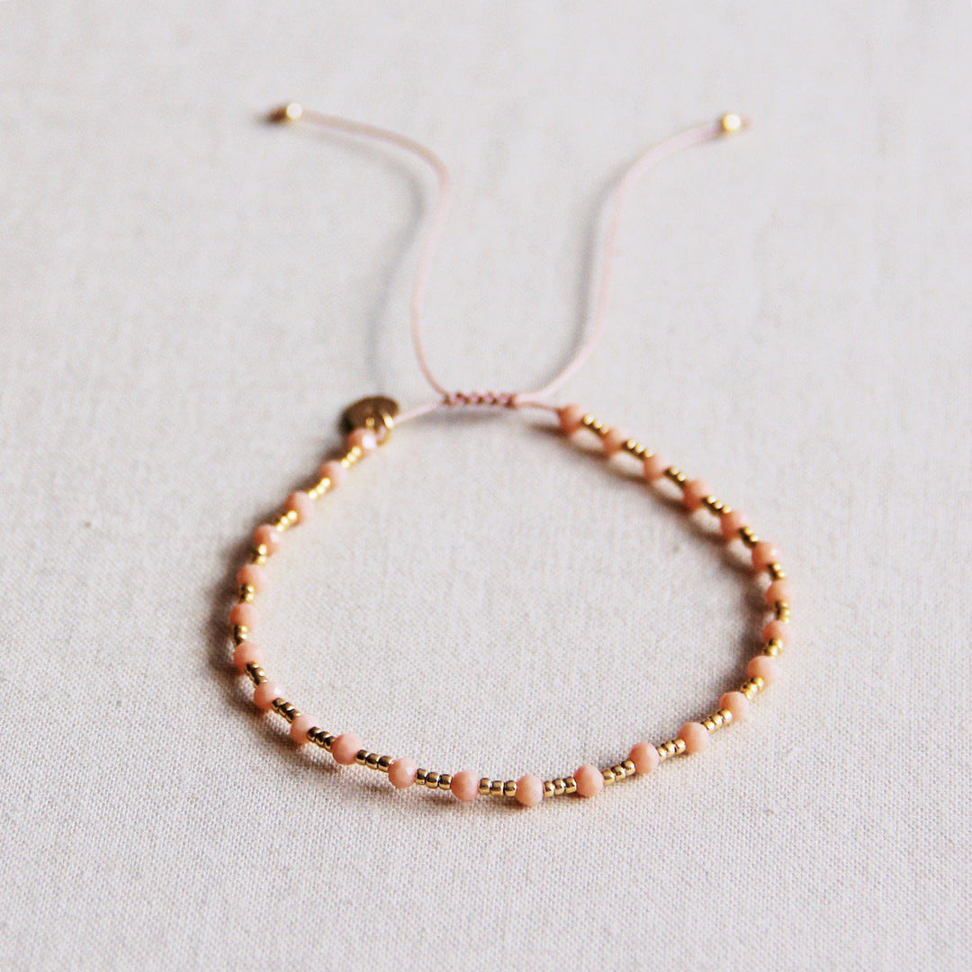 Armband - Miyuki-Perlen & Natursteine - Pfirsich