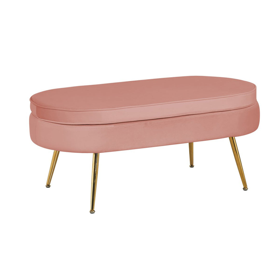 Hocker ARIELLE - Sitzbank - Oval Samt Rose