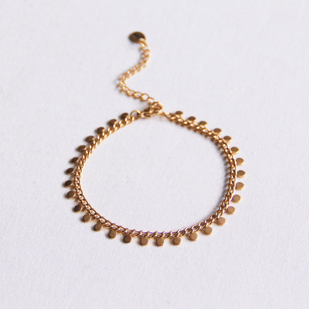 Armband - Kettenarmband mit Münzen - Gold