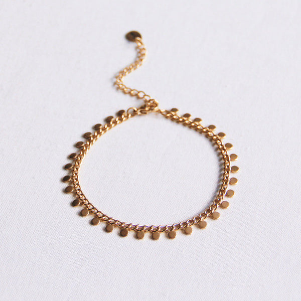 Armband - Kettenarmband mit Münzen - Gold