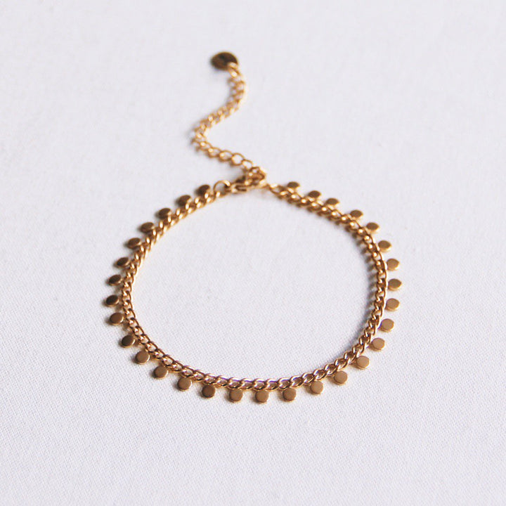 Armband - Kettenarmband mit Münzen - Gold