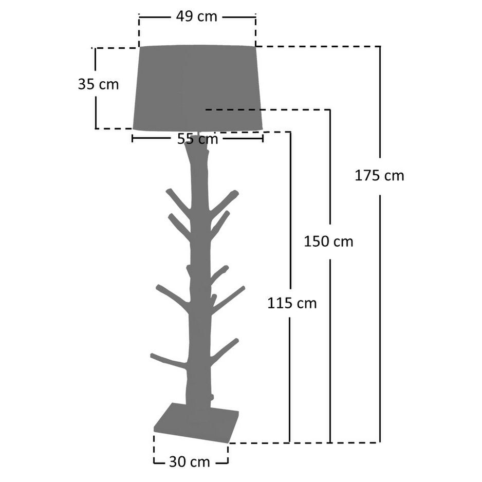 Stehleuchte BREEZE - Deko Lampe - Leinen/Treibholz Natur 175cm