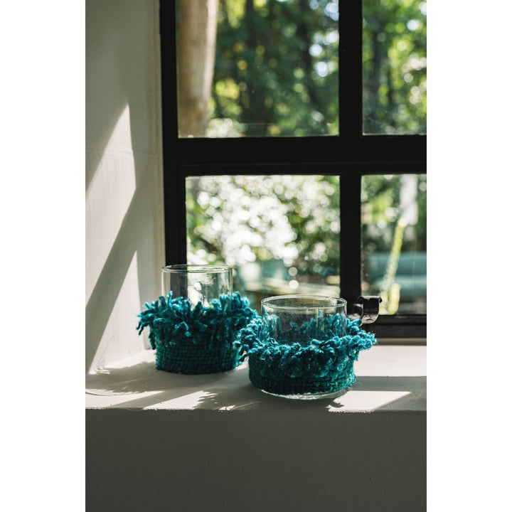 OH MY GEE Kerzenhalter M - Aqua Windlicht