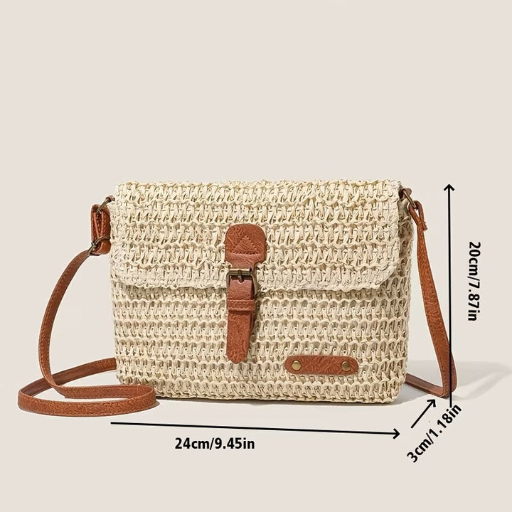 Vintage Straw Handtasche - Umhängetasche