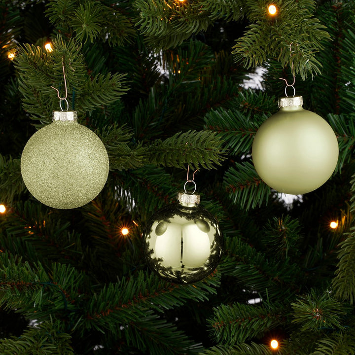 Weihnachtskugeln Set - 26 Stück - Ø7 cm - Glas - hellgrün