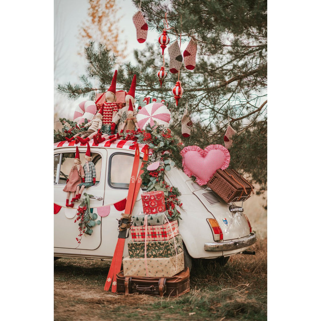 CANDY Patchwork-Kissen / Rot kariert