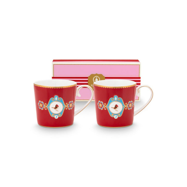 Tassen klein 2er-Set LOVE BIRDS MEDALLION RED