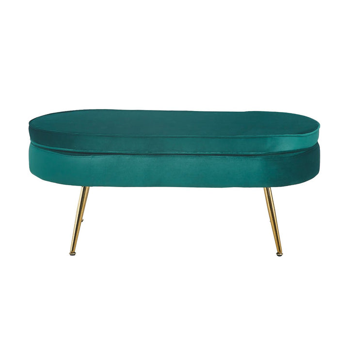 Hocker ARIELLE - Sitzbank - Oval Samt Grün