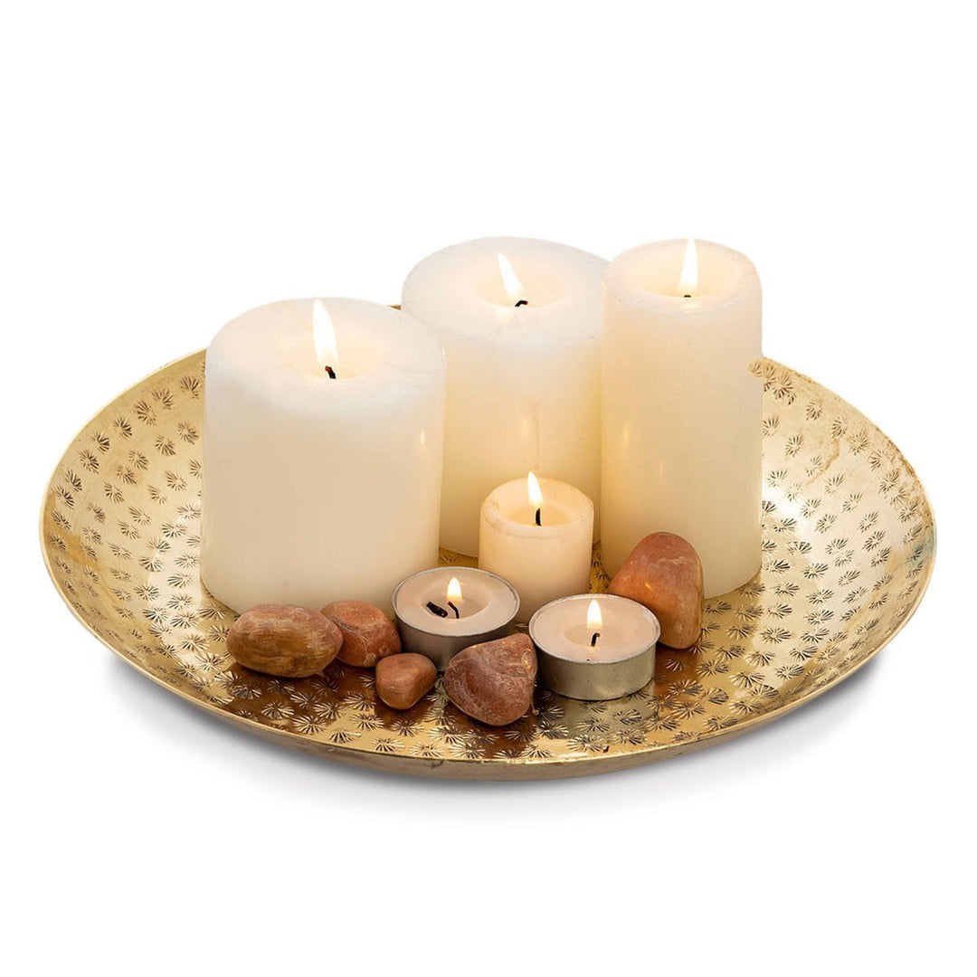 Dekotablett - Kerzentablett - Serviertablett - Metall Tablett gold o. silber