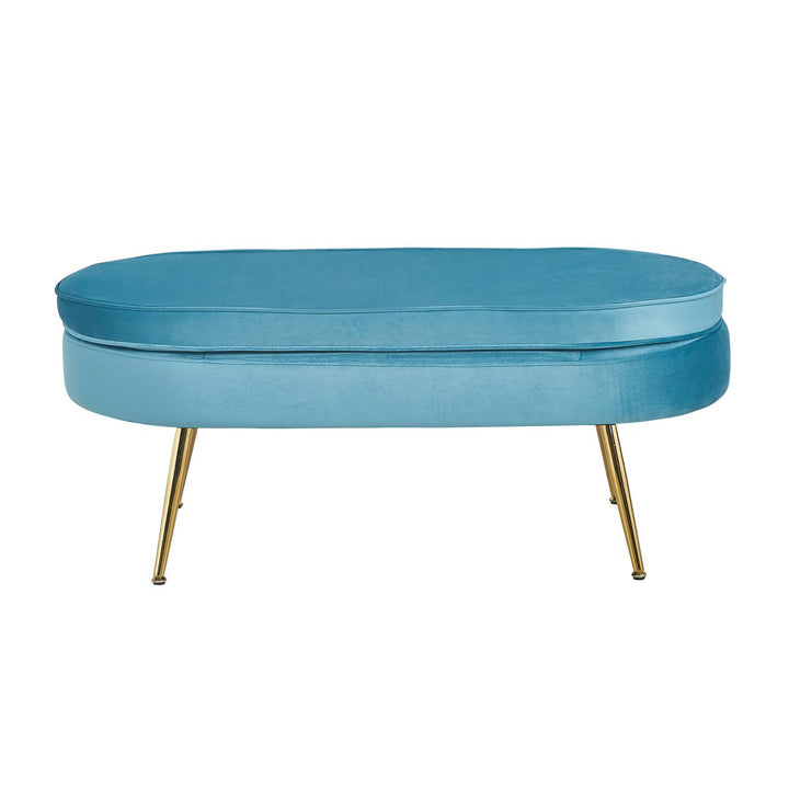 Hocker ARIELLE - Sitzbank - Oval Samt Blau
