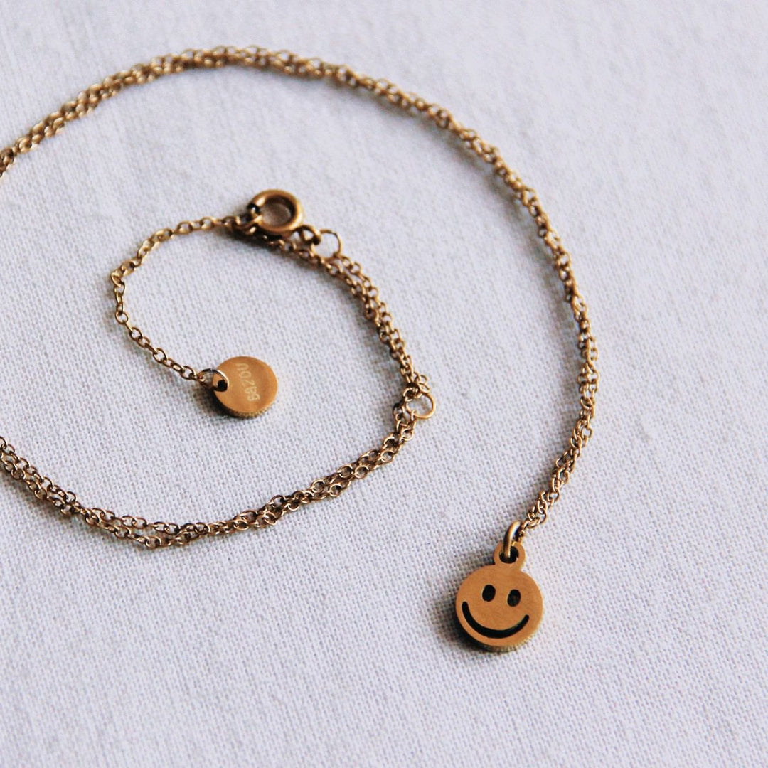 Halskette - Charm SMILEY - Gold