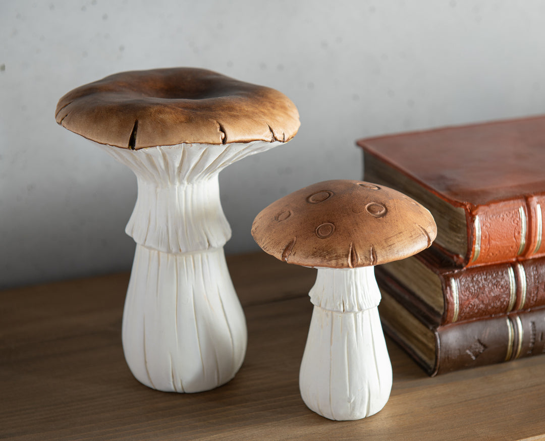 Deko Pilz - Porzellan Weiß/Braun